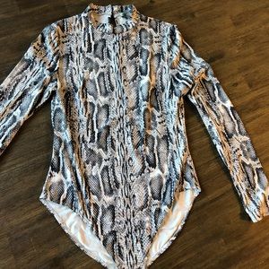Snake print bodysuit